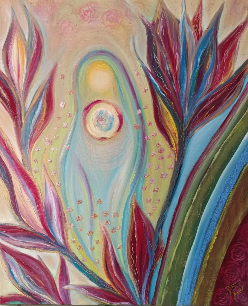 Femme Déesse des fleurs de vie